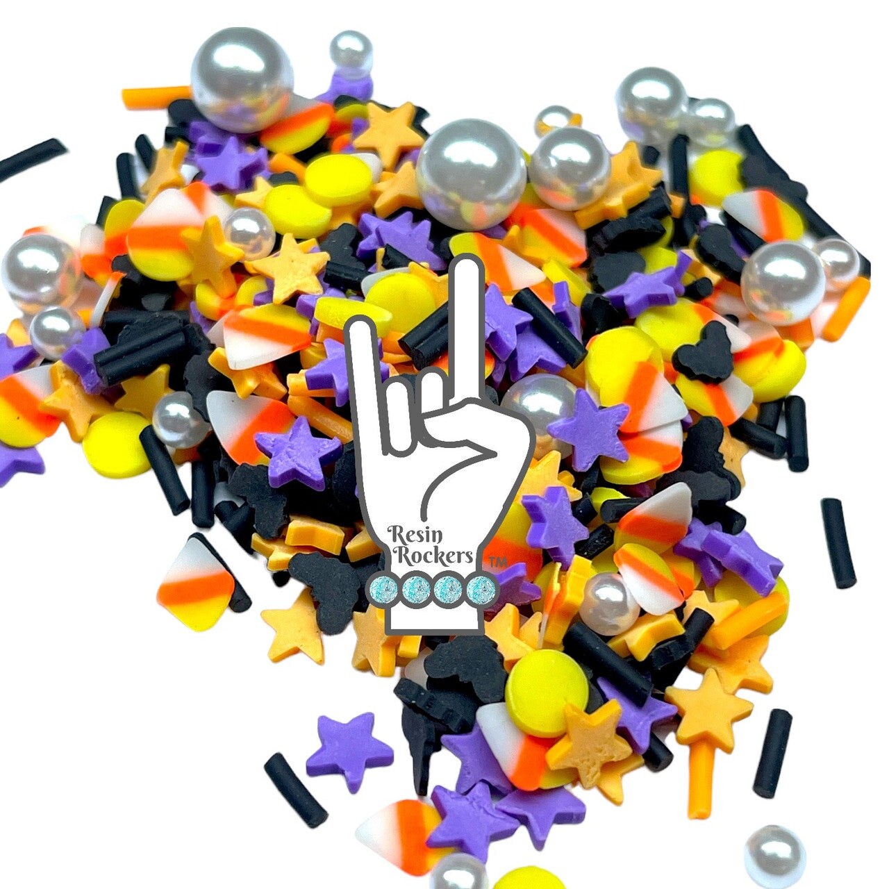 Bats & Candy Corn Halloween Mix Polymer Clay Pieces for Epoxy and UV Resin Art